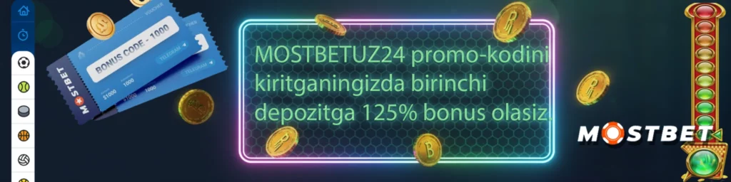 Birinchi depozitga Mostbet kazino bonus 125% tashkil etadi, freespinlar shaklida qo'shimcha esa boshlanishni yanada his etilarliroq qiladi.